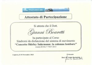 attestato colonna lombare