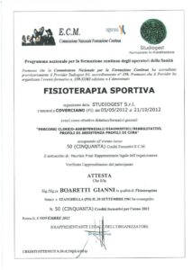 attestato fisioterapia sportiva